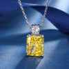 ZIRAVE Jewelry Radiant-Cut Yellow Diamond Simulated Necklace