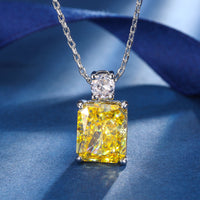 ZIRAVE Jewelry Radiant-Cut Yellow Diamond Simulated Necklace