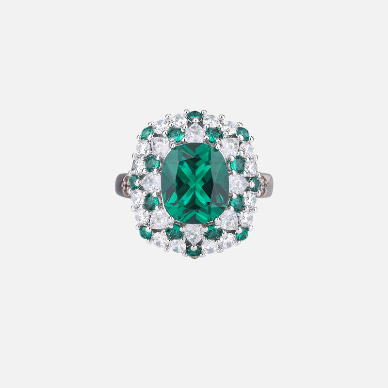 ZIRAVE jewelry simulation color treasure fat square color diamond rings