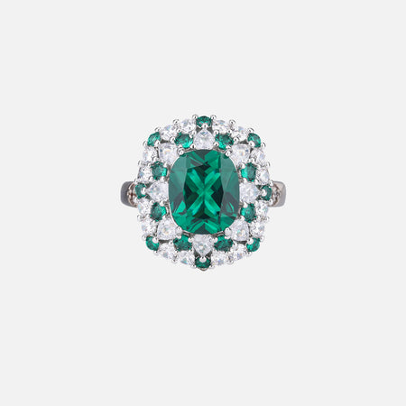 ZIRAVE jewelry simulation color treasure fat square color diamond rings