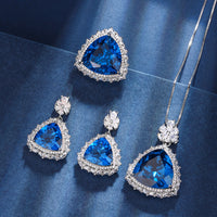 ZIRAVE Jewelry Triangle-Cut Faux Tourmaline 3-Piece Jewelry Set