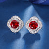 ZIRAVE Jewelry Emerald-Style Clover Halo Earrings
