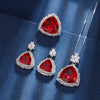 ZIRAVE Jewelry Triangle-Cut Faux Tourmaline 3-Piece Jewelry Set