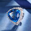 ZIRAVE Jewelry Triangle-Cut Faux Paraiba Tourmaline Ring