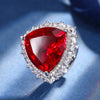 ZIRAVE Jewelry Triangle-Cut Faux Paraiba Tourmaline Ring