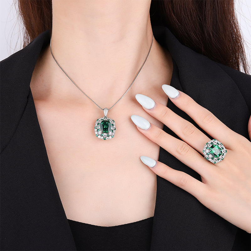 ZIRAVE jewelry simulation color treasure fat square color diamond rings