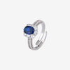 ZIRAVE jewelry copper bottom gold plating simulation blue spinel retro Ring