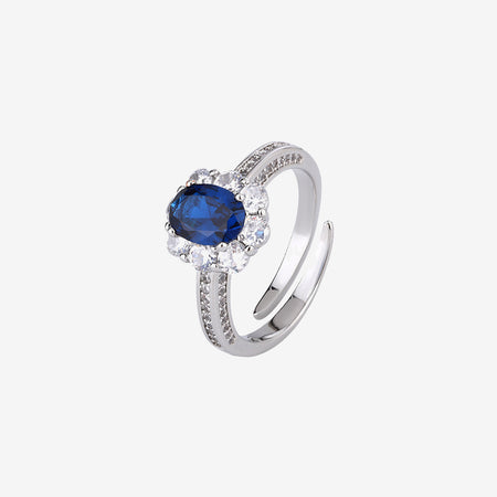ZIRAVE Jewelry Vintage Colored Gemstone Oval Ring (4 Colors Available)