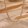 ZIRAVEJewelry Tri‑Color Herringbone Chain Necklace