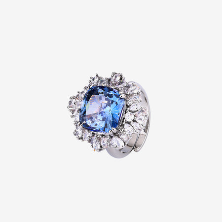 ZIRAVE Jewelry Faux Paraiba Green Fashion Pendant Ring