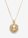 ZIRAVE Jewelry Spiral Pave Simulated Pearl Pendant, 3 Colors Available