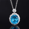 ZIRAVE Jewelry Vintage Simulated Paraiba Tourmaline Oval Nicklace