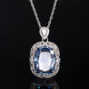 ZIRAVE Jewelry Two-Tone Gold Simulated Paraiba Gemstone Necklace