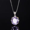 ZIRAVE Jewelry Imitation Dried Rose Padparadscha Light Luxury Oval Necklace