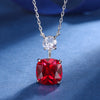 ZIRAVE Jewelry Cushion-Cut Faux Pink Diamond Necklace