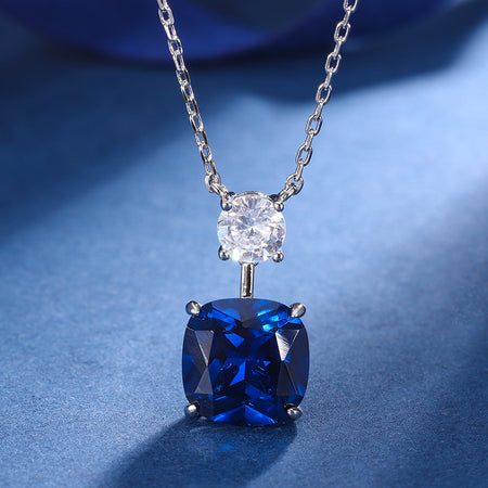 ZIRAVE Jewelry Cushion-Cut Faux Pink Diamond Necklace