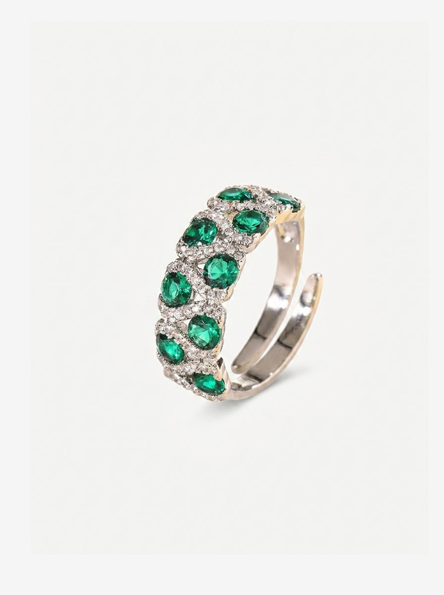 ZIRAVE Jewelry copper bottom gold plating simulation sapphire red corundum ring retro style