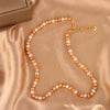 Tri‑Color Textured Bead Necklace