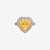 ZIRAVE jewelry Heart Shaped Simulated Yellow Sapphire Ring