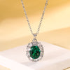 ZIRAVE jewelry copper bottom gold plating simulation emerald retro Nicklace