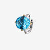 ZIRAVE Jewelry Two-Tone Gold Oval Gemstone Large Center Adjustable Ring (Multi-Color Options)
