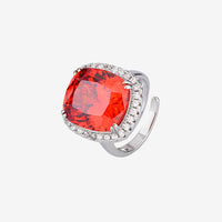 ZIRAVE Jewelry  Cushion-Cut Simulated Orange Sapphire Ring