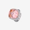 ZIRAVE Jewelry  Cushion-Cut Simulated Orange Sapphire Ring