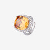 ZIRAVE Jewelry  Cushion-Cut Simulated Orange Sapphire Ring