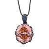 ZIRAVE Jewelry Imitation Dried Rose Padparadscha Light Luxury Oval Necklace