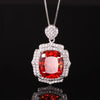 ZIRAVE Jewelry Vintage Simulated Pink Diamond Cushion Nicklace