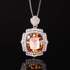 ZIRAVE Jewelry Vintage Simulated Pink Diamond Cushion Nicklace