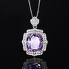 ZIRAVE Jewelry Vintage Simulated Pink Diamond Cushion Nicklace