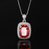 ZIRAVE Jewelry Cushion Cut Pink Diamond Simulant Necklace