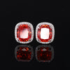 ZIRAVE Jewelry Cushion Cut Pink Diamond Simulant Earrings