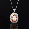 ZIRAVE Jewelry Cushion Cut Pink Diamond Simulant Necklace