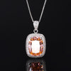 ZIRAVE Jewelry Cushion Cut Pink Diamond Simulant Necklace