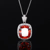 ZIRAVE Jewelry  Vintage Simulated Citrine Cushion Nicklace