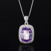 ZIRAVE Jewelry Cushion Cut Pink Diamond Simulant Necklace