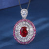 ZIRAVE Jewelry Vintage Simulated Emerald Multi-Halo Nicklace