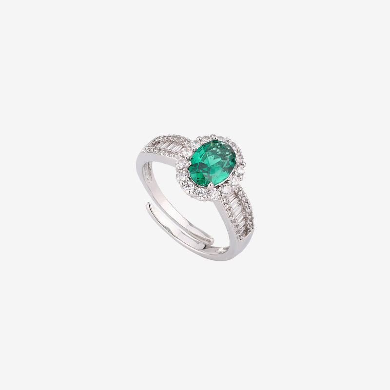 ZIRAVE jewelry simulation color treasure corundum retro oval ring
