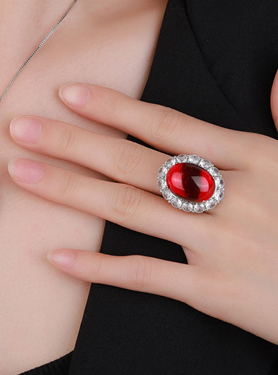 ZIRAVE Jewelry  Luxury Icy Green Agate Ring