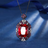 ZIRAVE Jewelry Black & Gold Two-Tone Blue & White Diamond Halo Necklace