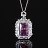 ZIRAVE Jewelry Parra Green Square Diamond Black Gold  Necklace