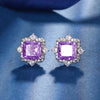 ZIRAVE Jewelry Luxury Ice-Cut Faux Pink SapphireEarrings