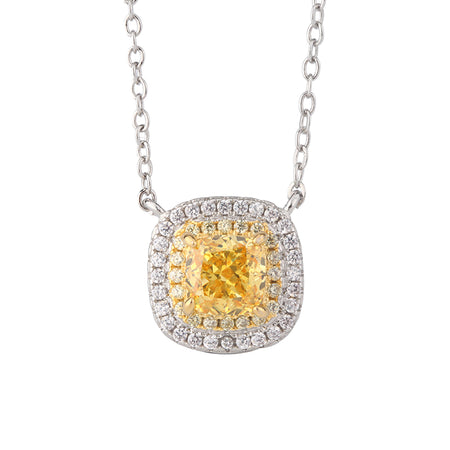 ZIRAVE Jewelry Simulation Yellow Diamond Necklace