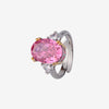 ZIRAVE Jewelry Two-Tone Accented Oval Gemstone Adjustable Ring, 4 Colors Available