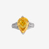 ZIRAVE JewelryTeardrop Colorful Gemstone Split Shank Pave Ring, Adjustable, 2 Colors Available