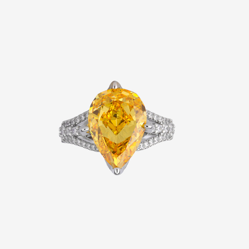 ZIRAVE JewelryTeardrop Colorful Gemstone Split Shank Pave Ring, Adjustable, 2 Colors Available