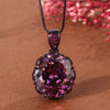 ZIRAVE Jewelry Imitation Dried Rose Padparadscha Light Luxury Oval Necklace