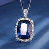 Zirave Jewelry Vintage Simulated Paraiba Cushion Nicklace